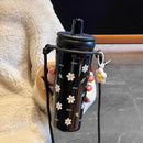 Axyaa Stainless Steel Tumbler with Ceramic Liner & Strap, 720ML Capacity