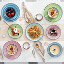 Axyaa Macaron 32-Piece Porcelain Dinnerware Set for 8 People