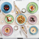 Axyaa Macaron 32-Piece Porcelain Dinnerware Set for 8