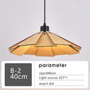 Axyaa Walnut Wood LED Minimalist Chandelier Straw Hat Pendant Lights