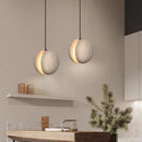 Axyaa Stone Ball LED Pendant Light Yellow Travertine Minimalist Wabi Sabi Hanglamp