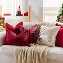 Axyaa Christmas Red Sequined Elk Plush Throw Pillowcase for Festive Home Decor
