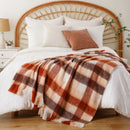 Axyaa Mohair Tartan Plaid Throw Blanket, Cozy Cashmere Sofa Blanket