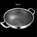 Axyaa 32cm Stainless Steel Non Stick Wok Pan Durable Induction Gas Stove Pot