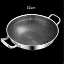 Axyaa 32cm Stainless Steel Non Stick Wok Pan Durable Induction Gas Stove Pot
