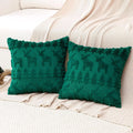 Axyaa Christmas Embroidered Pillowcase with Plush Elk & Tree - Holiday Party Decor