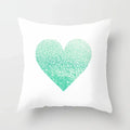 Light Blue Green Mint Geometric Print Boho Pillowcase Set by Axyaa