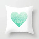 Light Blue Green Mint Geometric Print Boho Pillowcase Set by Axyaa
