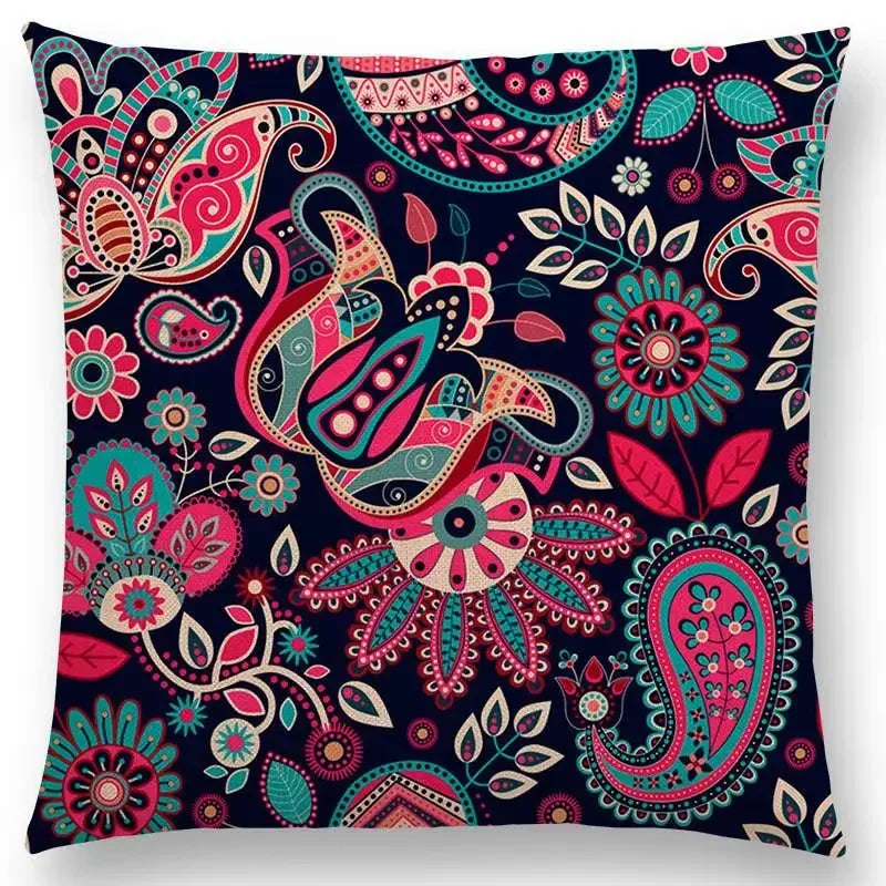 Axyaa Boho Paisley Floral Navajo Geometric Fantasy Pillowcase Suite.