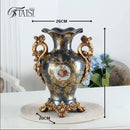 Axyaa European Luxury Double Ear Vase Home Decoration Handicraft Living Room Decor