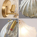 Axyaa Modern Sea Shell LED Wall Lamps Glass Lampshade Indoor Decor Lighting for Bedroom Dining Room Aisle