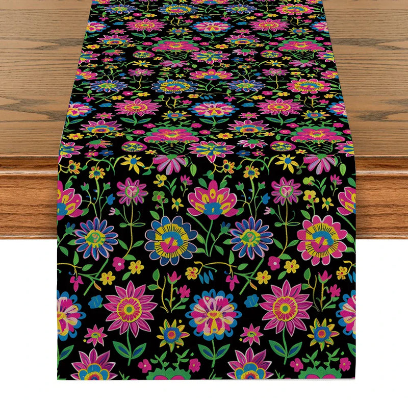 Axyaa Floral Bird Table Runner for Home Dining Décor