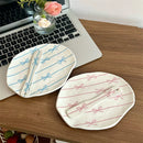 Axyaa 8 inch Bowknot Ceramic Plate - Cute Korean Dishes for Dessert, Salad & More