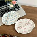 Axyaa Cute Bowknot Ceramic Plate: Korean Style 8" Dish for Dessert, Salad, Breakfast