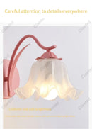 Axyaa Flower Back Wall Lamp Retro Cream Countryside Style for Bedroom & Living Room
