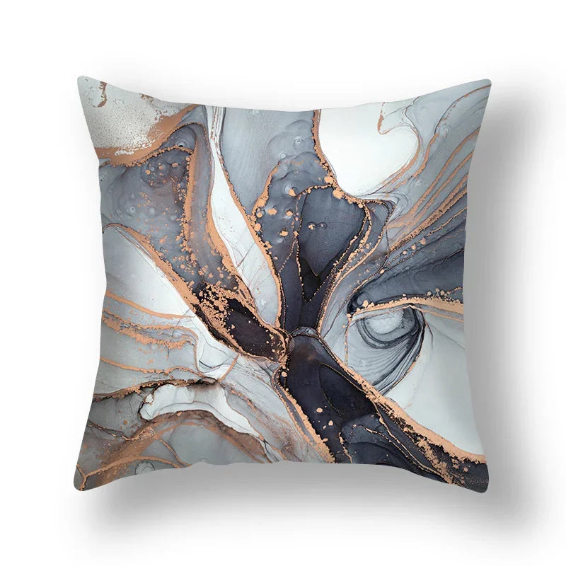 Axyaa Marble Pattern Cushion Cover Set for Home Decor