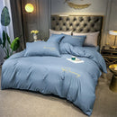 Axyaa Embroidered Bedding Set King Size Duvet Cover Set Skin Friendly Blanket Cover