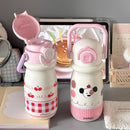 Axyaa Kids' 500ml Cute Thermal Water Bottle with Straw Handle