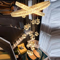 Axyaa Luxury Crystal Chandelier Stair Living Room Indoor Lighting