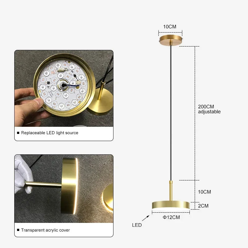 Axyaa Nordic LED Pendant Lights for Bedroom Suspension Fixtures