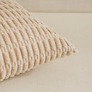 Axyaa Tripe Stripe Corduroy Cushion Cover 18x18 Inch - Boho Chic Home Decor for Living Room