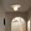 Retro Stone Art Round Wall Lamp by Axyaa - Cream Nordic Chandelier
