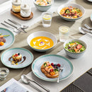 Axyaa Green Embossed Stoneware Tableware Set Service for 4/8/12