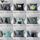 Cute Cat Decorative Pillow Case Cover for Modern Living Room Sofa by Axyaa