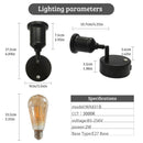 Axyaa Minimalist Wall Lamp with E27 Bulb & Button Switch for Indoor LED Lighting