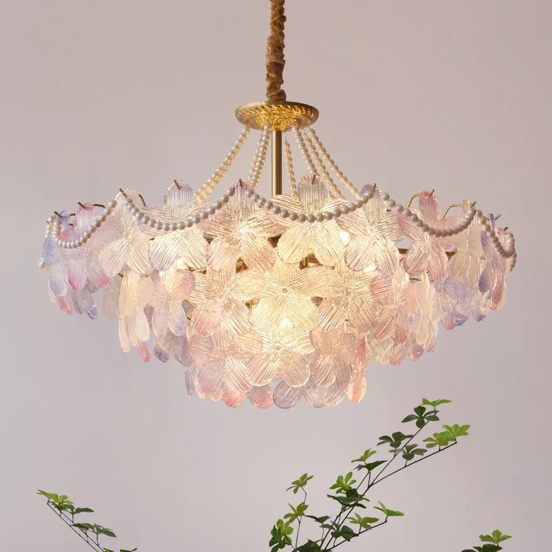 Axyaa Crystal Snow Petals Chandelier: Modern French Luxury for Living Room, Bedroom & Hall