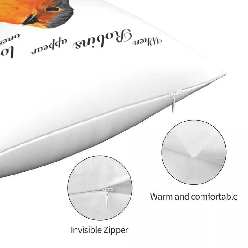 Axyaa Robins Presence Pillowcase for Sofa Cushion Cover