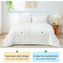 Axyaa Seersucker Plaid Queen Comforter, Reversible Lightweight Cooling Blanket