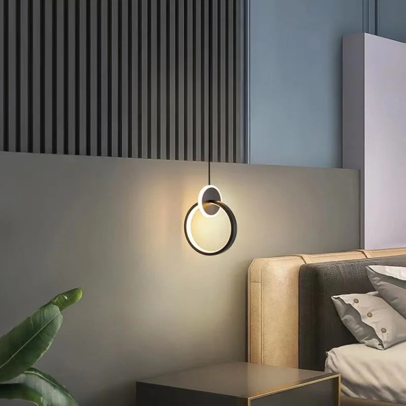 Axyaa Modern Black Gold Oval Artistic Ceiling Pendant Chandelier for Room Decor