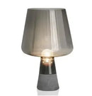 Axyaa Minimalist LED Desk Lamp Cement Grey Glass Art Light for Home Decor