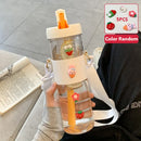 Axyaa 800ML Straw Water Bottle - Portable Infuser Filter for Juice & Bubble Tea