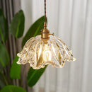 Axyaa Clear Glass LED Pendant Lamp with Knob Switch - Modern Copper Hanglamp