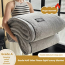 Axyaa Fluffy Fleece Half Sides Blanket for Warmth, Sofa Throws, Napping, & Shawl