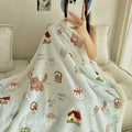 Axyaa Cartoon Print Lambs Wool Blanket: Soft and Cozy Throws for Sofa, Office, and Naps