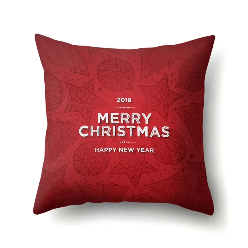 Axyaa Christmas Santa Claus Print Pillow Cover 45X45CM