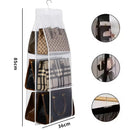 Axyaa 6-Pocket Hanging Storage Bags: Wardrobe Organizer for Dust-proof Closet Organization
