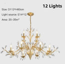 Axyaa Branch Crystal Chandelier: Modern Black Gold Ceiling Lamp for Living Room, E14 Candle Fixture
