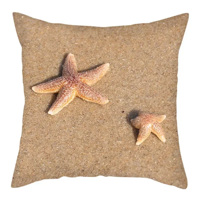 Natural Coastal Starfish Ocean Print Pillow Cover for Axyaa Home Décor