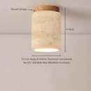 Axyaa Yellow Travertine LED Ceiling Light: Wabi Sabi Home Decor Fixture