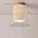 Axyaa Nordic Wood LED Ceiling Light in Yellow Travertine for Home Decor