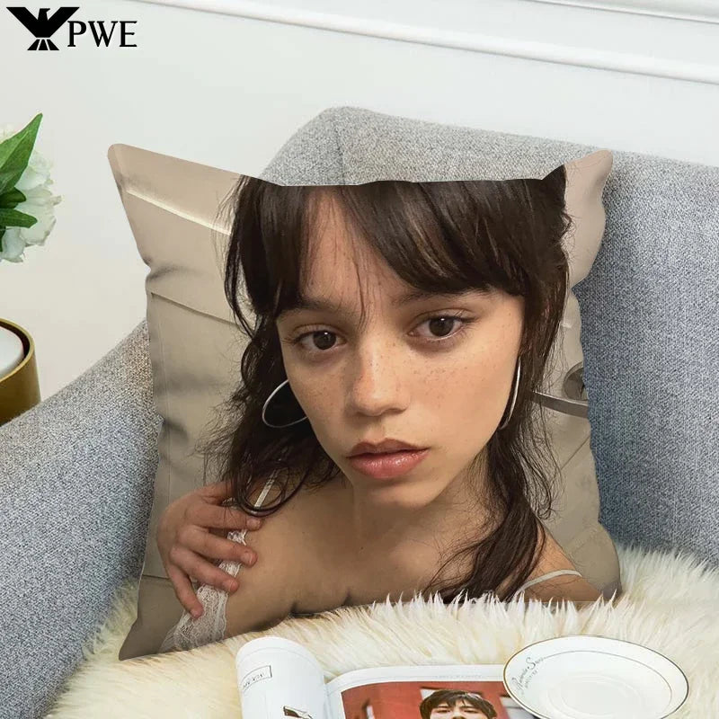 Jenna Ortega Body Pillow Cover 40x40 - Axyaa Decorative Cushion Case