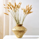 Axyaa Earthenware Golden Vase: Resin Handicraft Flower Arrangement Home Décor