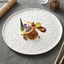 Axyaa Stone Patterned Ceramic Steak Plate Salad Dessert Sushi Serving Molecular Cuisine Tableware