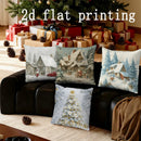 Snowy Village Pillow Covers by Axyaa - Cozy Home Decor for Sofa, Bedroom & Car