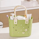 Axyaa Plastic Bath Basket: Large Capacity Handbag for Picnics, Household Storage