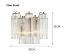 Axyaa Clear Grey Glass Wall Sconce - Modern Bedroom Lighting Fixtures